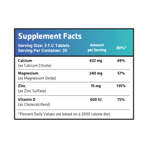 Calcium Magnesium Zinc Vitamin D Nutrition Facts Healthy Way Dietary Supplements